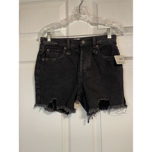 We The Free  Size 24 Black‎ Distressed Cutoff Shorts Frayed Hem Button Fly NWT